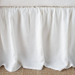  Linen King Bed Skirt in Winter White from Bella Notte Linens
