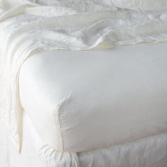Linen King Fitted Sheet in Winter White from Bella Notte Linens