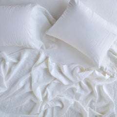 Linen King Flat Sheet in White from Bella Notte Linens