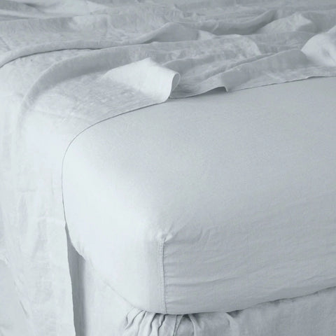 Linen Fitted Sheet - Cloud - King - ARRIVING SOON!