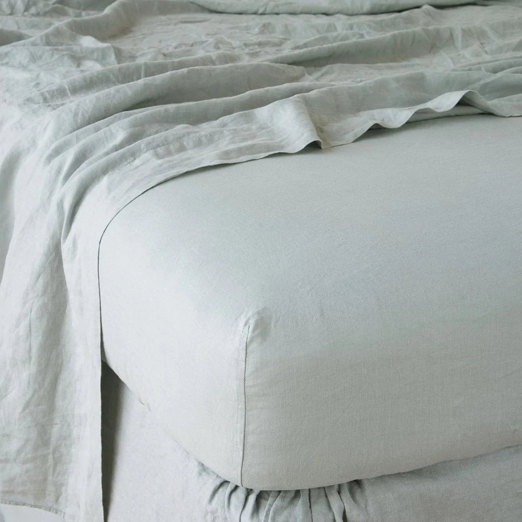 Linen King Fitted Sheet in Eucalyptus from Bella Notte Linens
