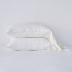Linen Standard Pillowcase in Winter White from Bella Notte Linens