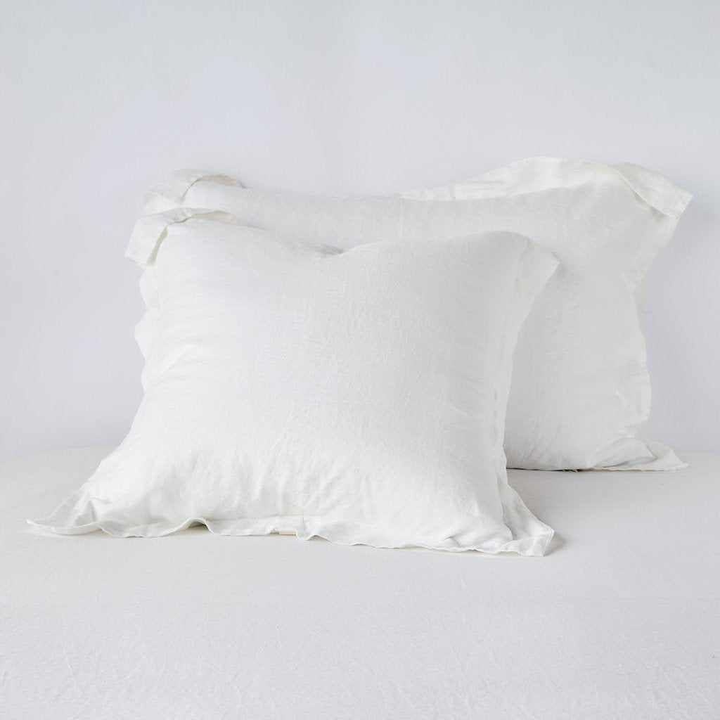 Linen Standard Sham in Winter White from Bella Notte Linens