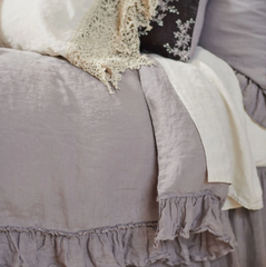 Linen Whisper King Bed Skirt in Moonlight from Bella Notte Linens