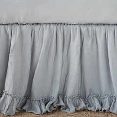 Linen Whisper Queen Bed Skirt in Mineral from Bella Notte Linens