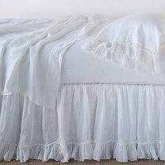 King Linen Whisper Bed Skirt in White from Bella Notte Linens