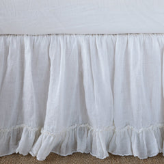 King Linen Whisper Bed Skirt in White from Bella Notte Linens