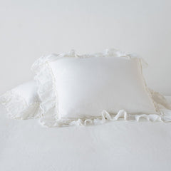 Linen Whisper Deluxe Sham in Winter White from Bella Notte Linens
