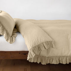 Linen Whisper King  Duvet Cover in Honeycomb from Bella Notte Linens