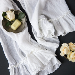 Linen Whisper Guest Towel in White from Bella Notte Linens