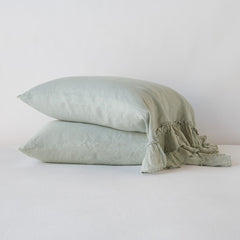 Linen Whisper Pillowcase in Eucalyptus from Bella Notte Linens