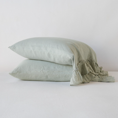 King Linen Whisper Pillowcase in Eucalyptus from Bella Notte Linens