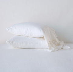 Linen Whisper King Pillowcase in White from Bella Notte Linens