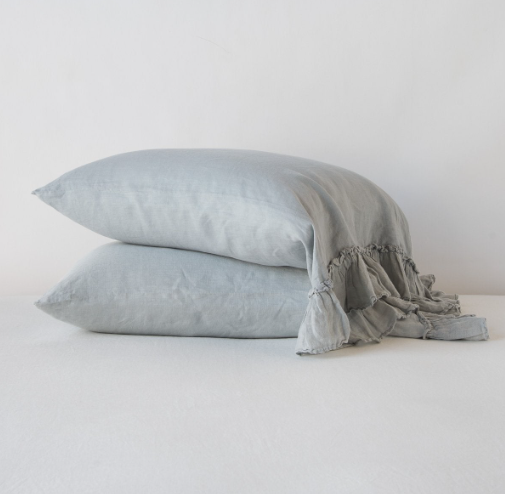 Standard Linen Whisper Pillowcase in Mineral from Bella Notte Linens