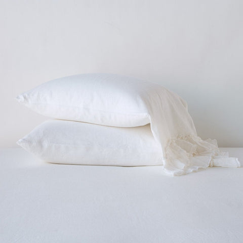 Linen Whisper Pillowcase - White - Standard