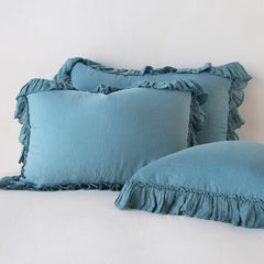 Linen Whisper Shams from Bella Notte Linens in the color Cenote.