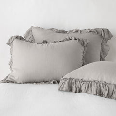 Linen Whisper Shams from Bella Notte Linens in the color Fog.
