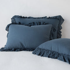 Linen Whisper Shams from Bella Notte Linens in the color Midnight.