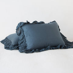 Linen Whisper Shams from Bella Notte Linens in the color Midnight.