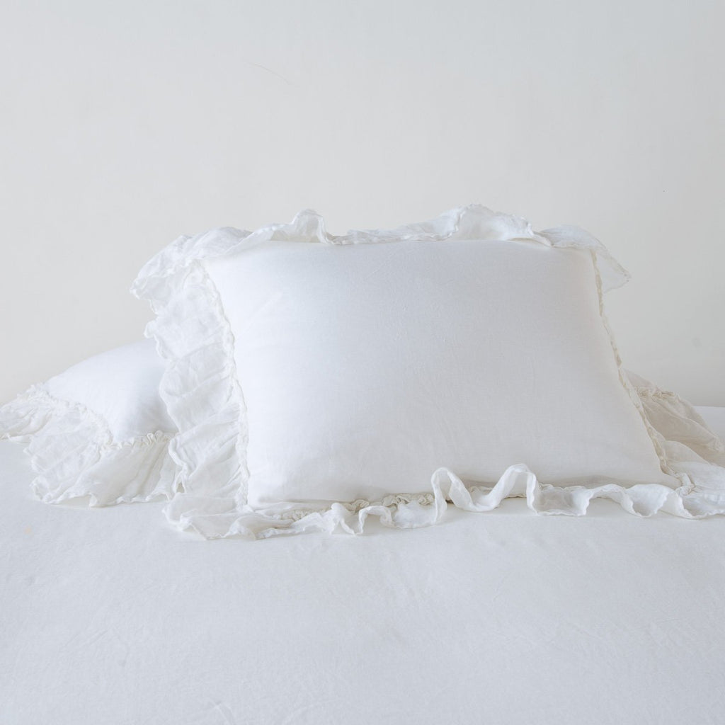 Linen Whisper Shams from Bella Notte Linens in the color White.