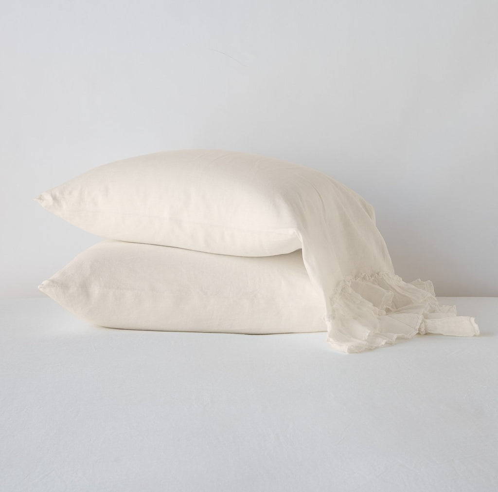 Linen Whisper Standard Pillowcase in Parchment from Bella Notte Linens