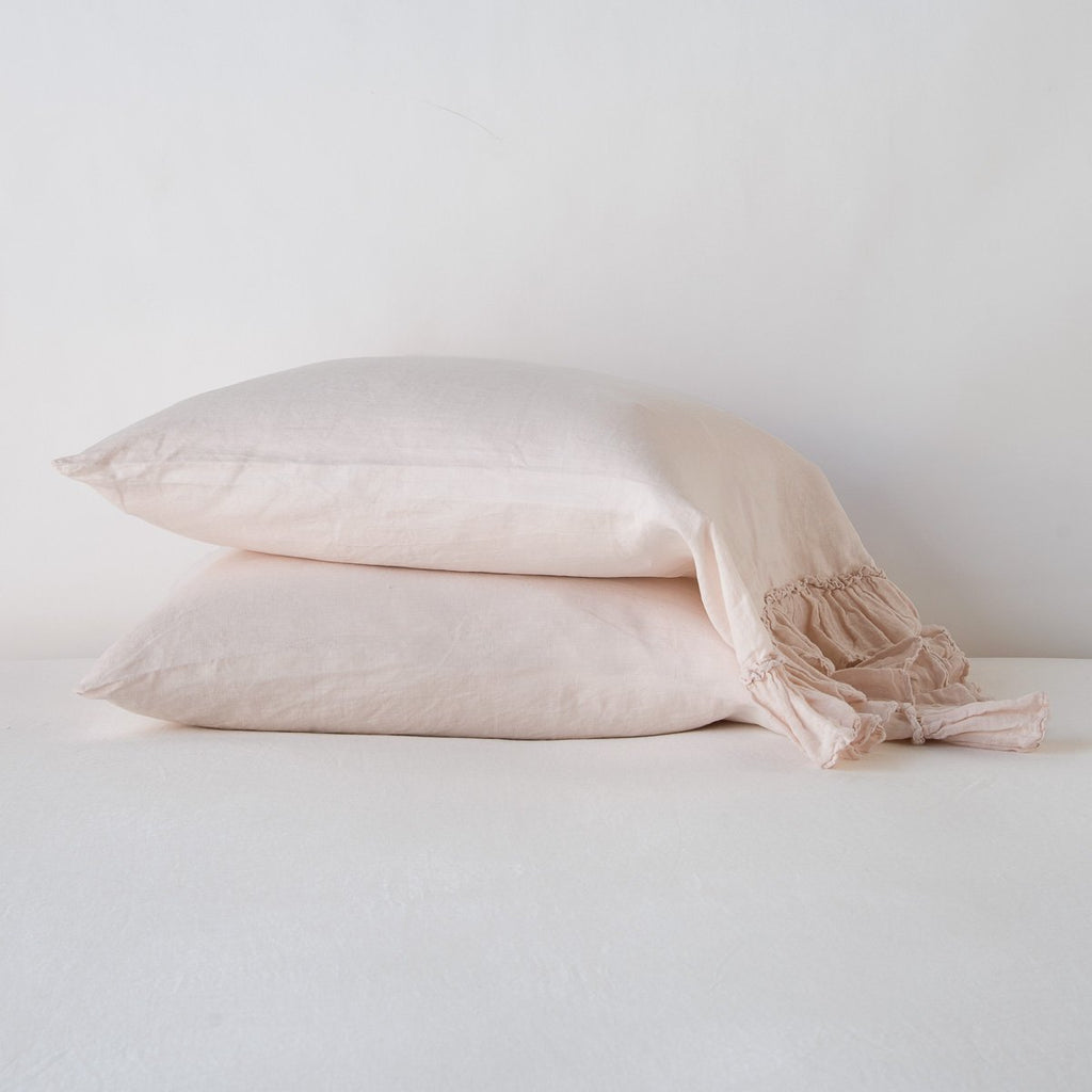 Linen Whisper Standard Pillowcase in Pearl from Bella Notte