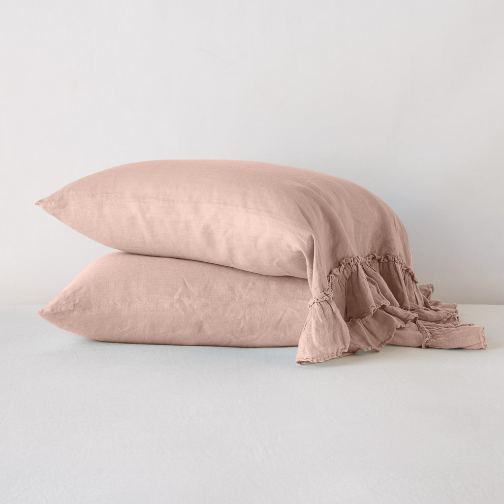 Linen Whisper Standard Pillowcase in Rouge from Bella Notte
