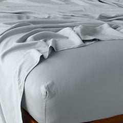 Madera Luxe Fitted Sheet in Mineral From Bella Notte Linens