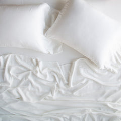 Madera Luxe Flat Sheet in Winter White from Bella Notte Linens