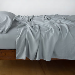 Madera Luxe Flat Sheet in Mineral from Bella Notte Linens