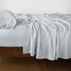 Madera Luxe King Fitted Sheet in Cloud from Bella Notte Linens