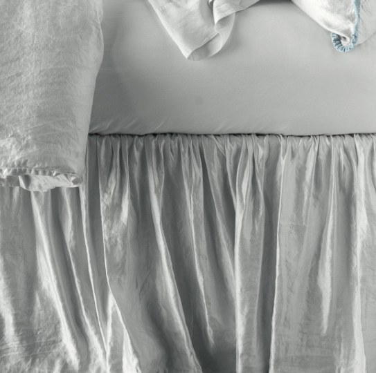 Queen Paloma Bed Skirt in Cloud from Bella Notte Linens