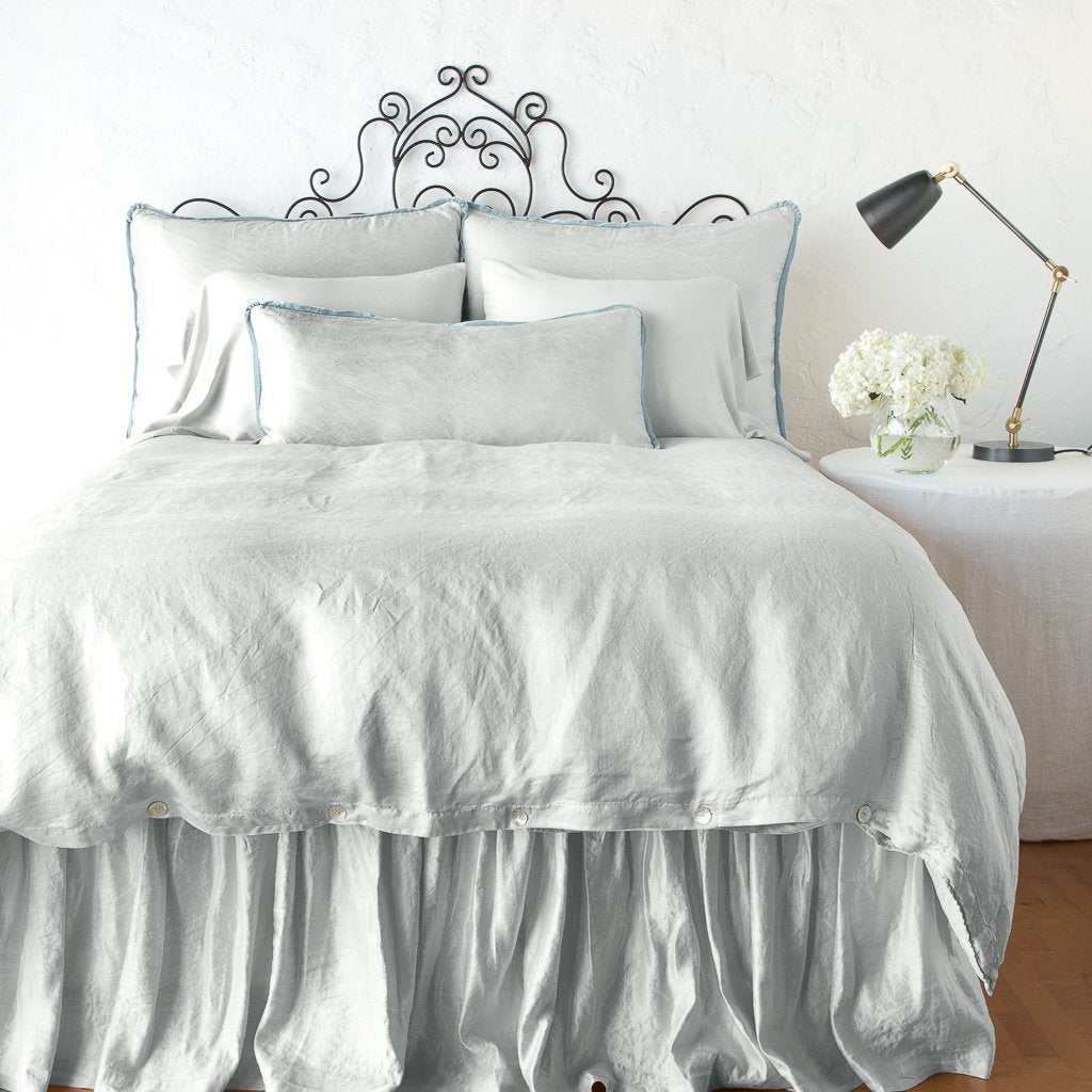 King Paloma Bed Skirt in Cloud from Bella Notte Linens
