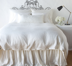 Paloma King Bed Skirt in Winter White from Bella Notte Linens