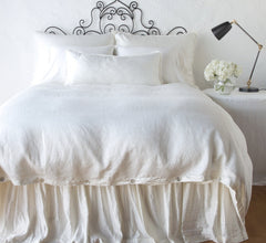 Paloma Queen Bed Skirt in Winter White from Bella Notte Linens