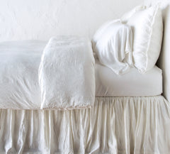 Paloma Queen Bed Skirt in Winter White from Bella Notte Linens