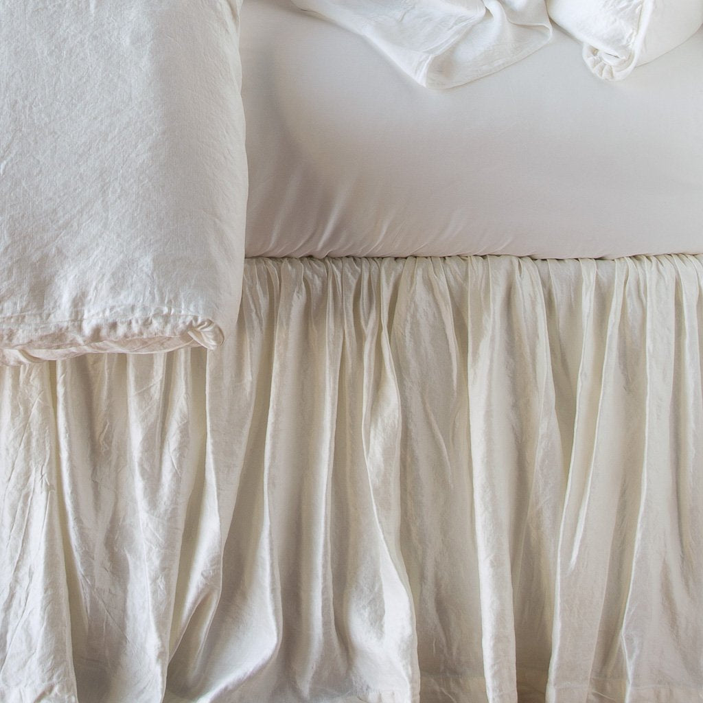 Paloma Queen Bed Skirt in Winter White from Bella Notte Linens