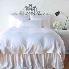 Queen Paloma Duvet Cover in White from Bella Notte Linens