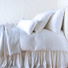 Queen Paloma Duvet Cover in White from Bella Notte Linens
