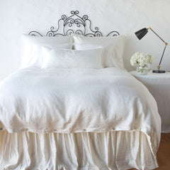 Queen Paloma Duvet Cover in Winter White from Bella Notte Linens