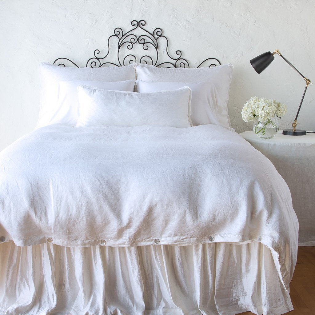 King Paloma Duvet Cover in White from Bella Notte Linens