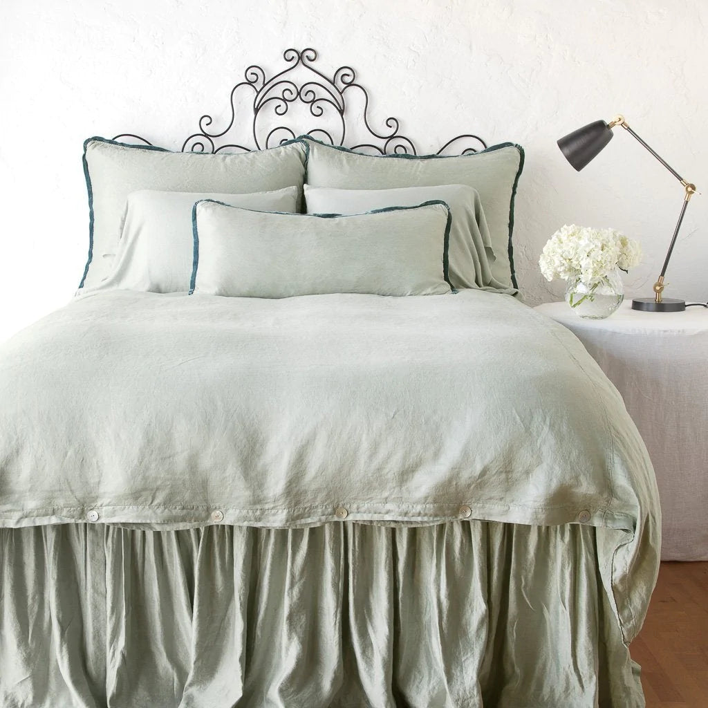 IN STOCK Paloma King Bed Skirt in Eucalyptus Bella Notte Linens