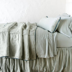 Paloma Lumbar Throw Pillow in Eucalyptus from Bella Notte Linens