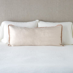 Paloma Lumbar Throw Pillow in Pearl from Bella Notte Linens.