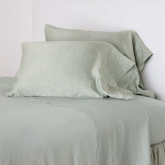 Paloma Pillowcase from Bella Notte Linens in the color Eucalyptus.