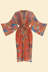 Trailing Wisteria Kimono Gown in Terracotta from Powder