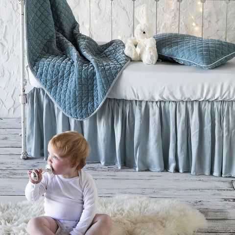 Silk Velvet Quilted Baby Blanket - Cloud - ARRIVING SOON!