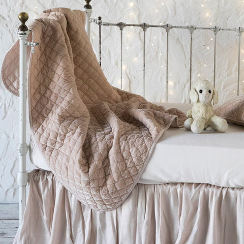 Silk Velvet Quilted Baby Blanket - Pearl - ARRIVING SOON!