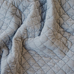 Silk Velvet Quilted Fabric in Sterling from Bella Notte Linens