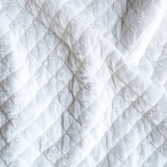 Silk Velvet Quilted Fabric in White from Bella Notte Linens